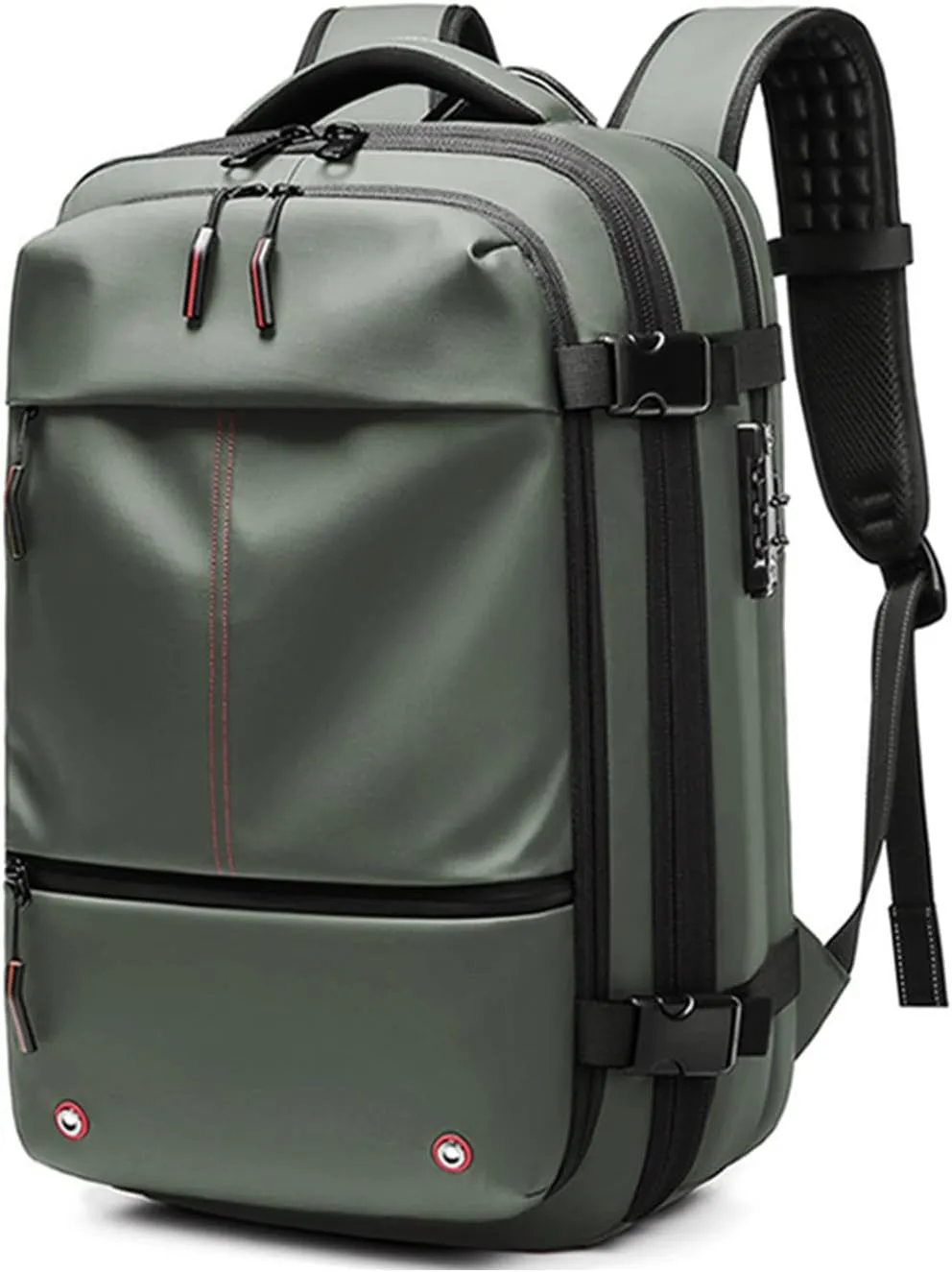 Spacevac Classic, Spacevac Pro Backpack, Personal Item Travel Backpack Pro, Carry on Bag, Water Resistant and Anti Theft, Ideal for Travel and Camping (Green)