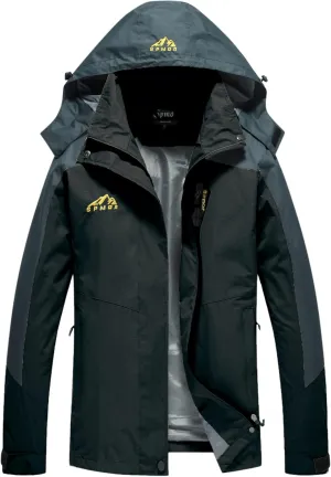 Spmor Women's Waterproof Rain Jacket Windproof Hooded Windbreaker Lightweight Raincoat