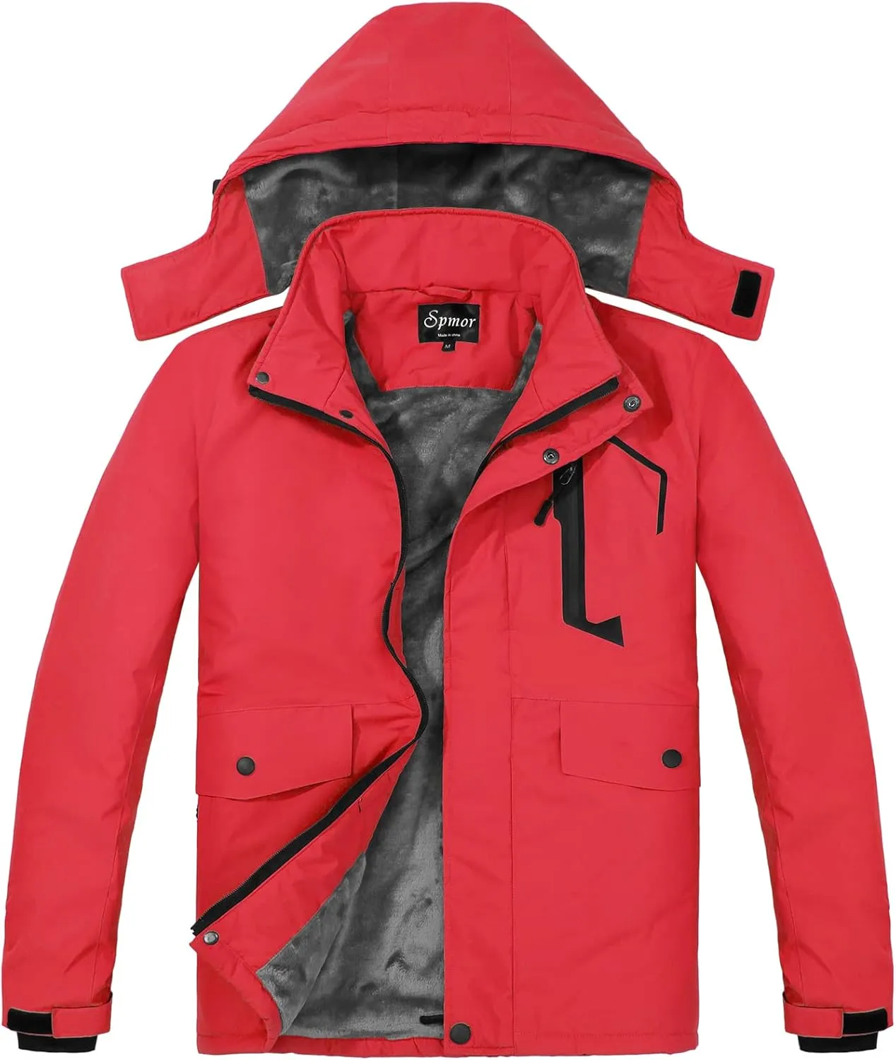 Spmor Women's Waterproof Ski Jacket Mountain Rain Winter Coat Windproof Skin Hooded Jacket