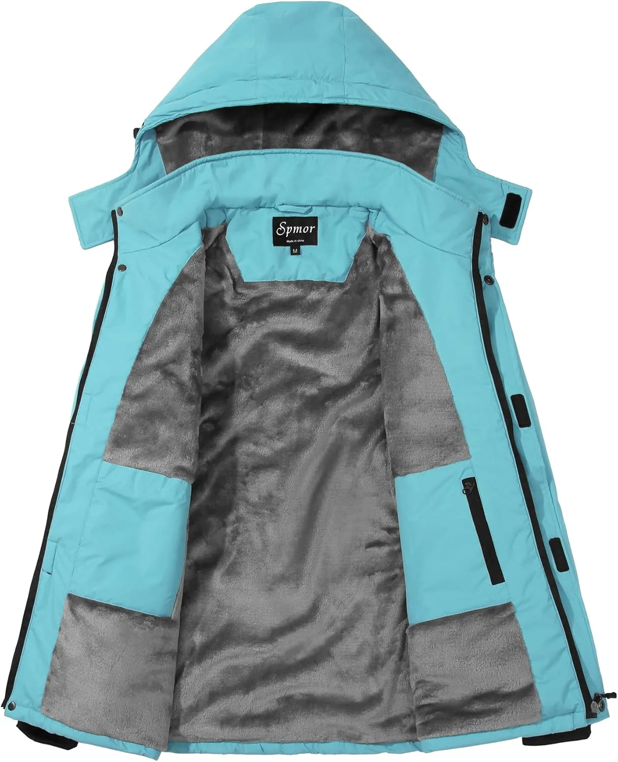 Spmor Women's Waterproof Ski Jacket Mountain Rain Winter Coat Windproof Skin Hooded Jacket
