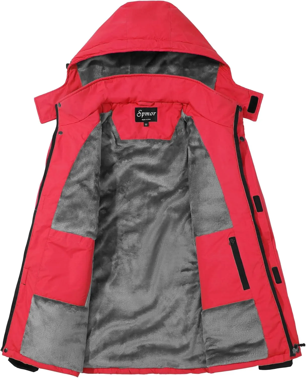 Spmor Women's Waterproof Ski Jacket Mountain Rain Winter Coat Windproof Skin Hooded Jacket