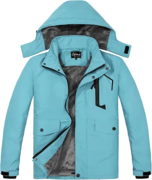 Spmor Women's Waterproof Ski Jacket Mountain Rain Winter Coat Windproof Skin Hooded Jacket
