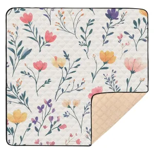 Spring Flower Flowers Soft Foam Baby Gym & Activity Mat for Indoor Outdoor Cozy Breathable Padded Play Mat for Baby Kids Toddlers Infants, 50'' x 50''