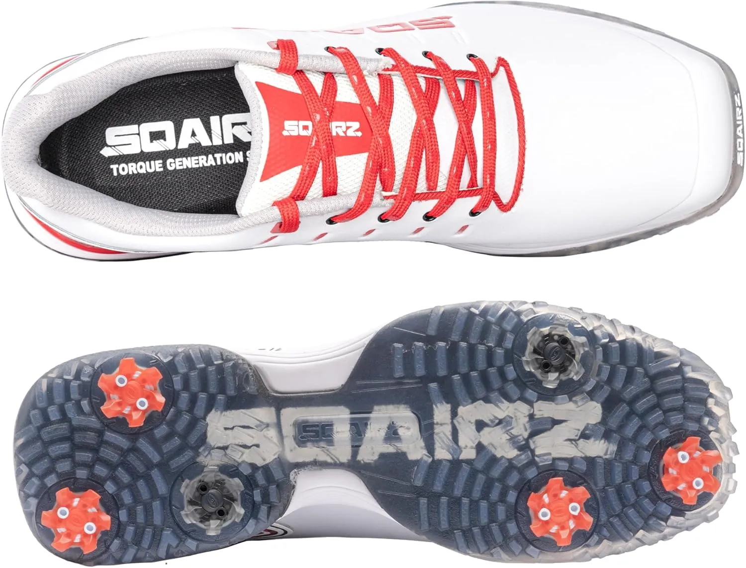 SQAIRZ Bold Men's Athletic Golf Shoes, New Golf Shoes, Designed for Balance & Performance, Replaceable Spikes, Waterproof, Golf Shoes Men with Spikes, Mens Golf Shoes, Golf Footwear