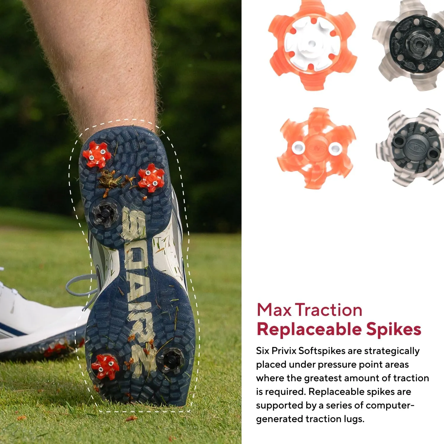 SQAIRZ Bold Men's Athletic Golf Shoes, New Golf Shoes, Designed for Balance & Performance, Replaceable Spikes, Waterproof, Golf Shoes Men with Spikes, Mens Golf Shoes, Golf Footwear