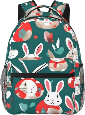 SSIMOO Bunny Rabbits Leisure Lightweight Double-Shoulder Backpack,Simple Canvas, And Spacious Design