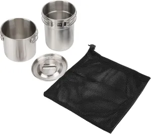 STAINLESS STEEL FOLDABLE CAMP COOK POT MUG SET FOR CAMP COOKING OUTDOOR