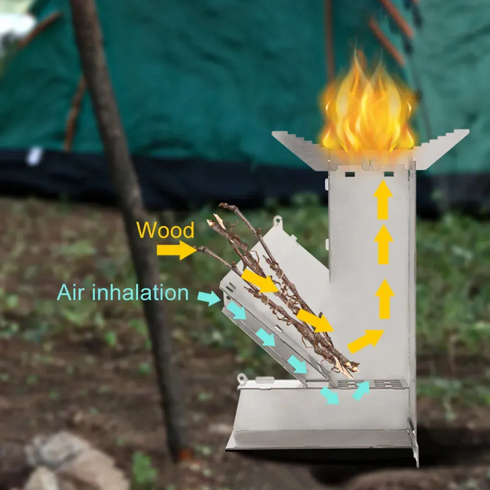 Stainless Steel Foldable Rocket Stove