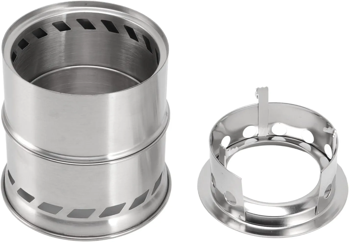 Stainless Steel Mini alcohol Burner Campfire Stove - Compact Camping Stove with Storage Bag - Lightweight Hiking Cookware - Outdoor Gear (Tall Stand)