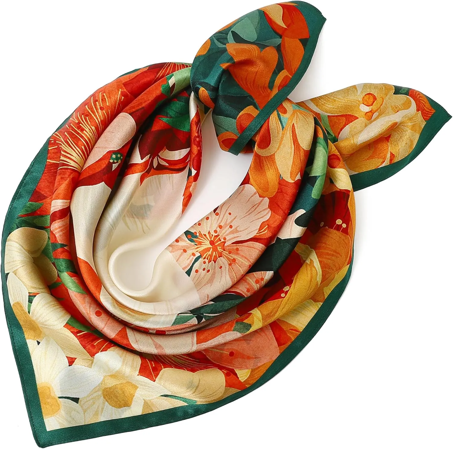STARWHISPER 100% Pure Mulberry Silk Square Scarf-27''x27 Lightweight Hair Scarves Headscarf Night Sleeping with Gift Packed