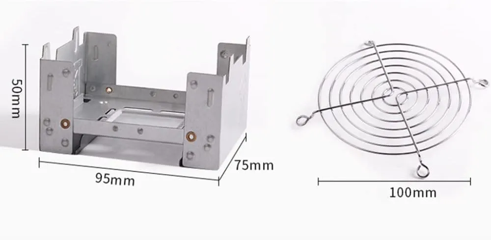 Steel Folding Stove Burner Pocket Stove W/Stand Rack for Outdoor BBQ Picnic Camping