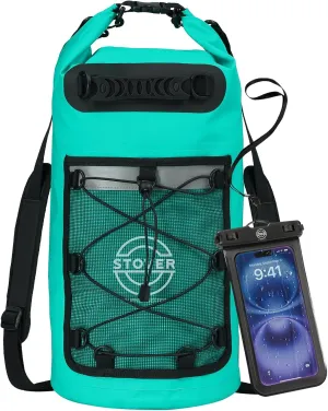 STOVER 25L Dry Bag Backpack with Waterproof Phone Pouch - Teal