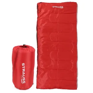 STRAUSS Camping Sleeping Bag | Lightweight & Portable | For All Seasons | Red