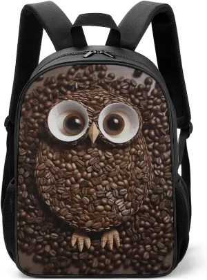Stylish Backpack, Coffee Bean Owl Print Durable Backpack Travel Backpack Hiking Backpack Ergonomic Backpack Comfortable Backpack, Style