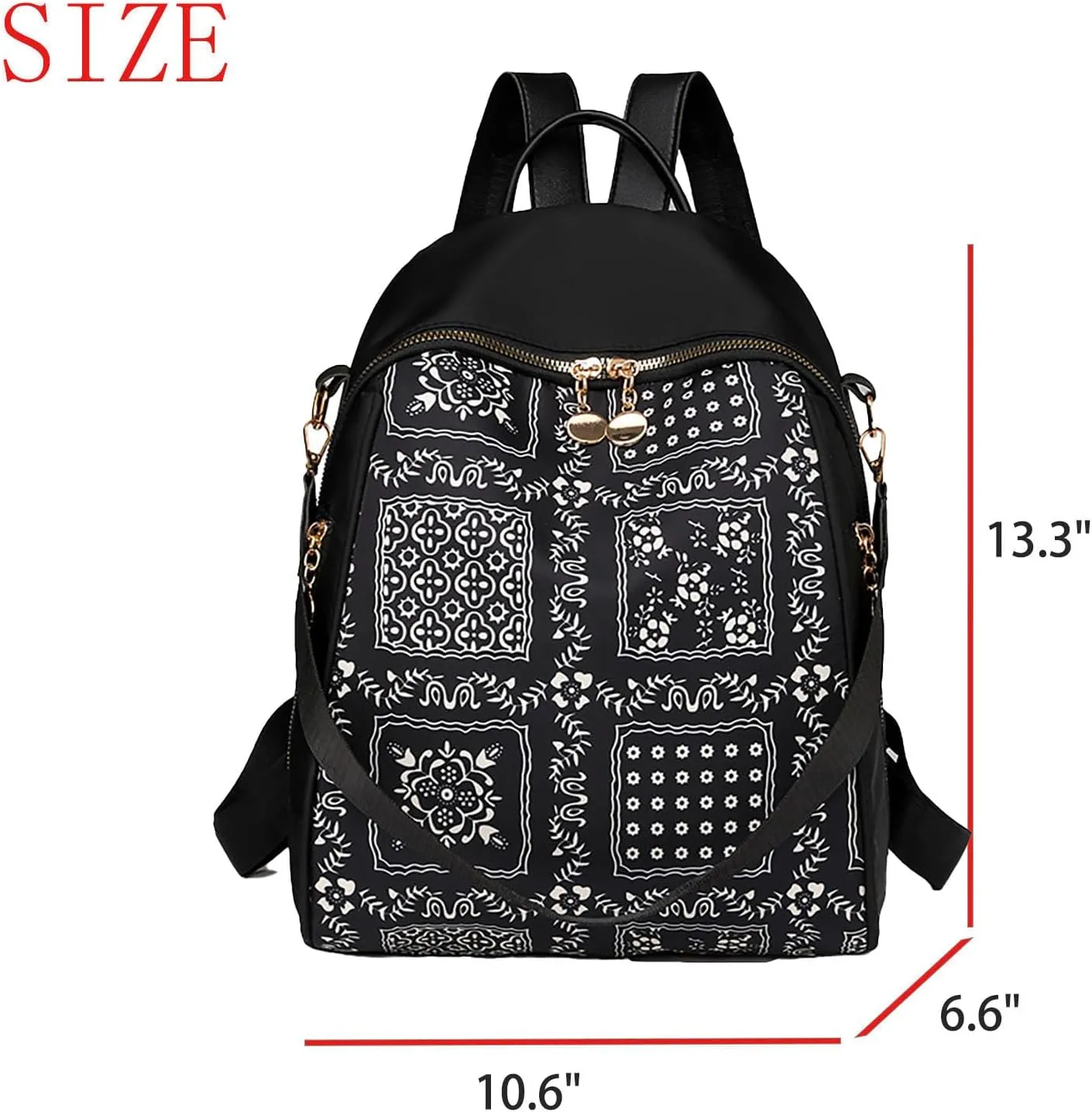 Stylish Casual Print College Work Backpack Shoulder Bag Outdoor Travel Backpack with Anti Theft Pocket Daypack (Block)