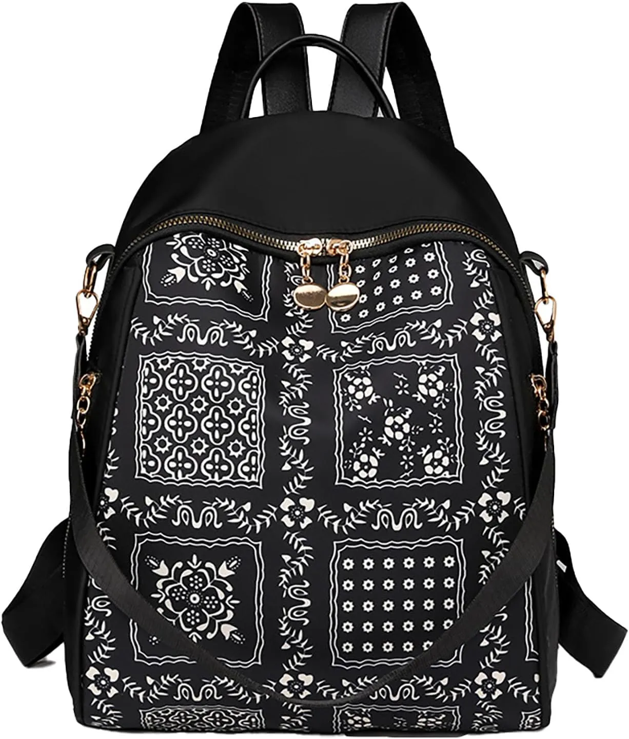 Stylish Casual Print College Work Backpack Shoulder Bag Outdoor Travel Backpack with Anti Theft Pocket Daypack (Block)