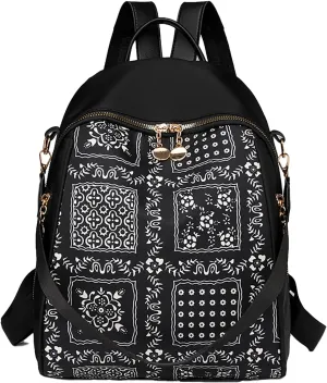 Stylish Casual Print College Work Backpack Shoulder Bag Outdoor Travel Backpack with Anti Theft Pocket Daypack (Block)