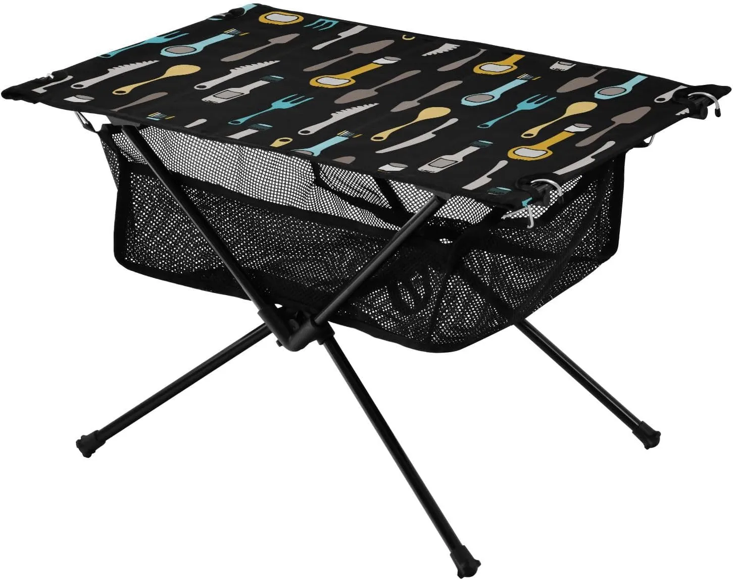 SUABO Cookware Portable Camping Table Collapsible Camping Table with Storage Mesh for Camping Gear Accessories, Hiking, Outdoor Travel
