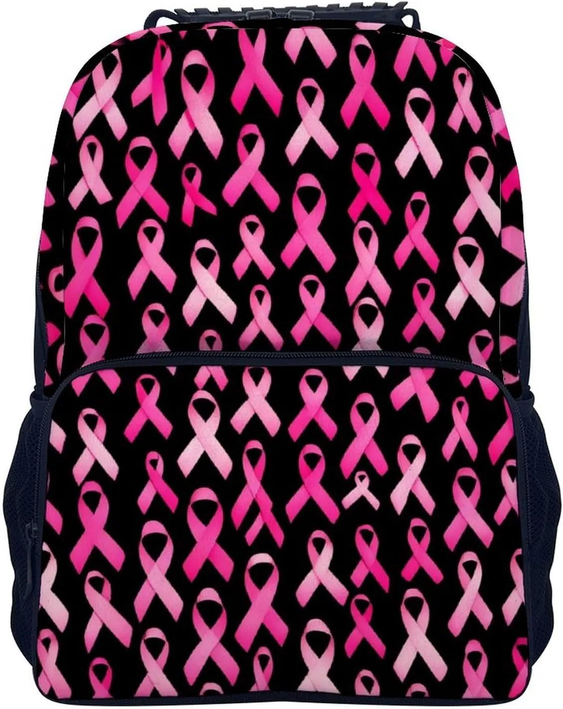 Supdreamc Adults Lightweight Breast Cancer Awareness Ribbons Pink Rucksacks Large Capacity Bookbag With Adjustable Shoulder Straps for Trekking Outdoors Bicycle