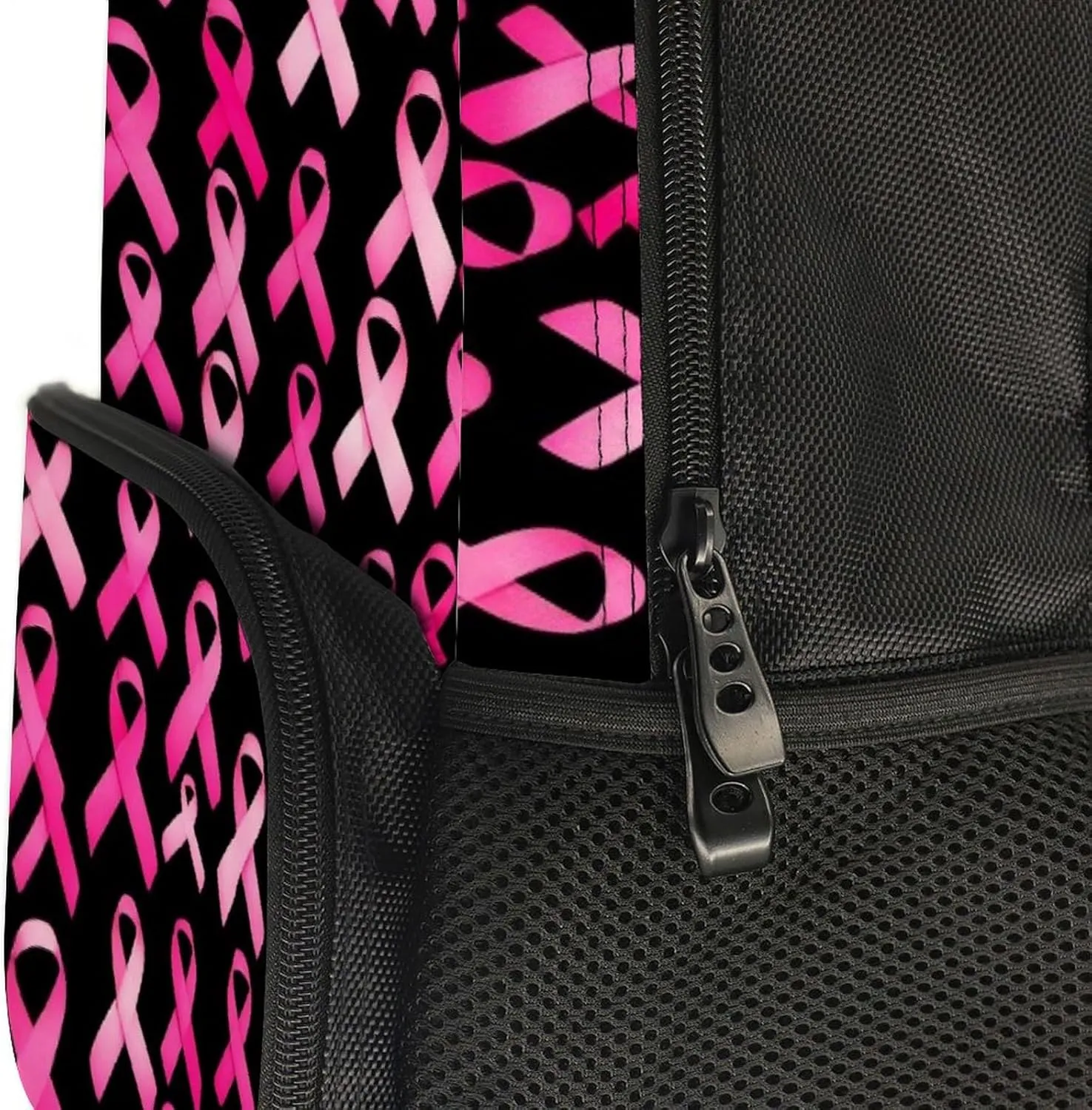 Supdreamc Adults Lightweight Breast Cancer Awareness Ribbons Pink Rucksacks Large Capacity Bookbag With Adjustable Shoulder Straps for Trekking Outdoors Bicycle