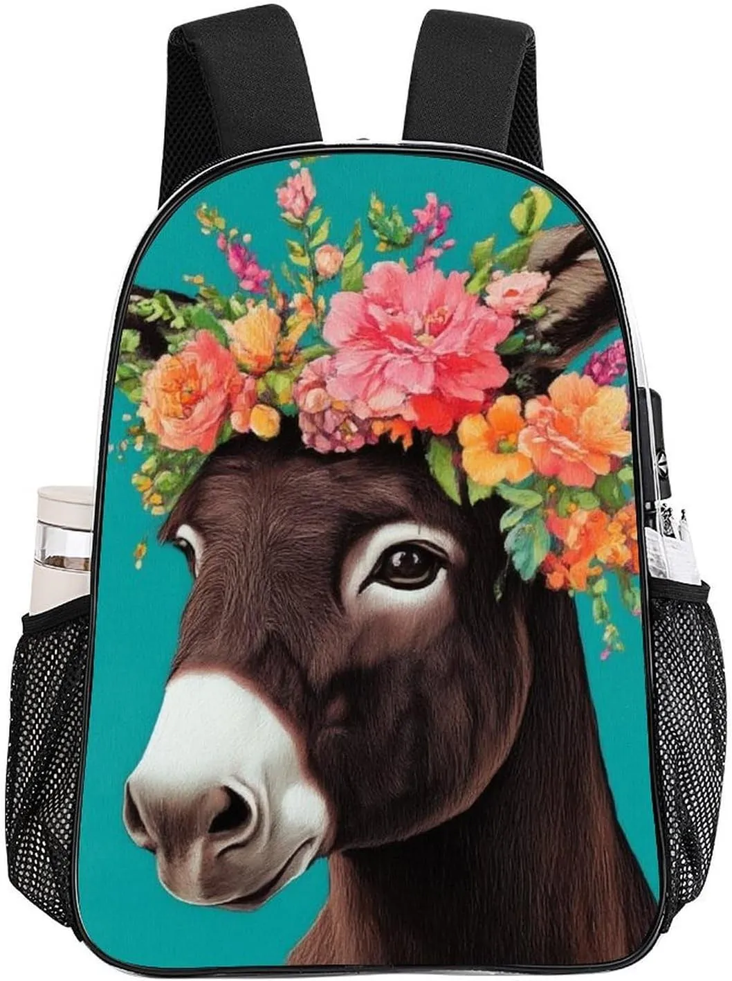 Supdreamc Donkey Animals Rucksacks Lightweight Multipurpose Transparent Shoulder Bag Big Capacity Traveling & Camping Backpack With Side Pockets