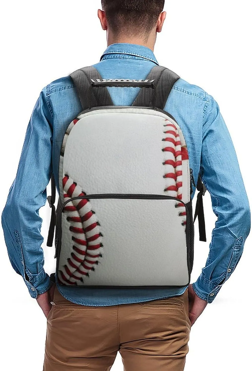 Supdreamc Men Women Lightweight Baseball Backpack Large Capacity Carry On Bag With Padded Straps for Sports Work Walking Cycling