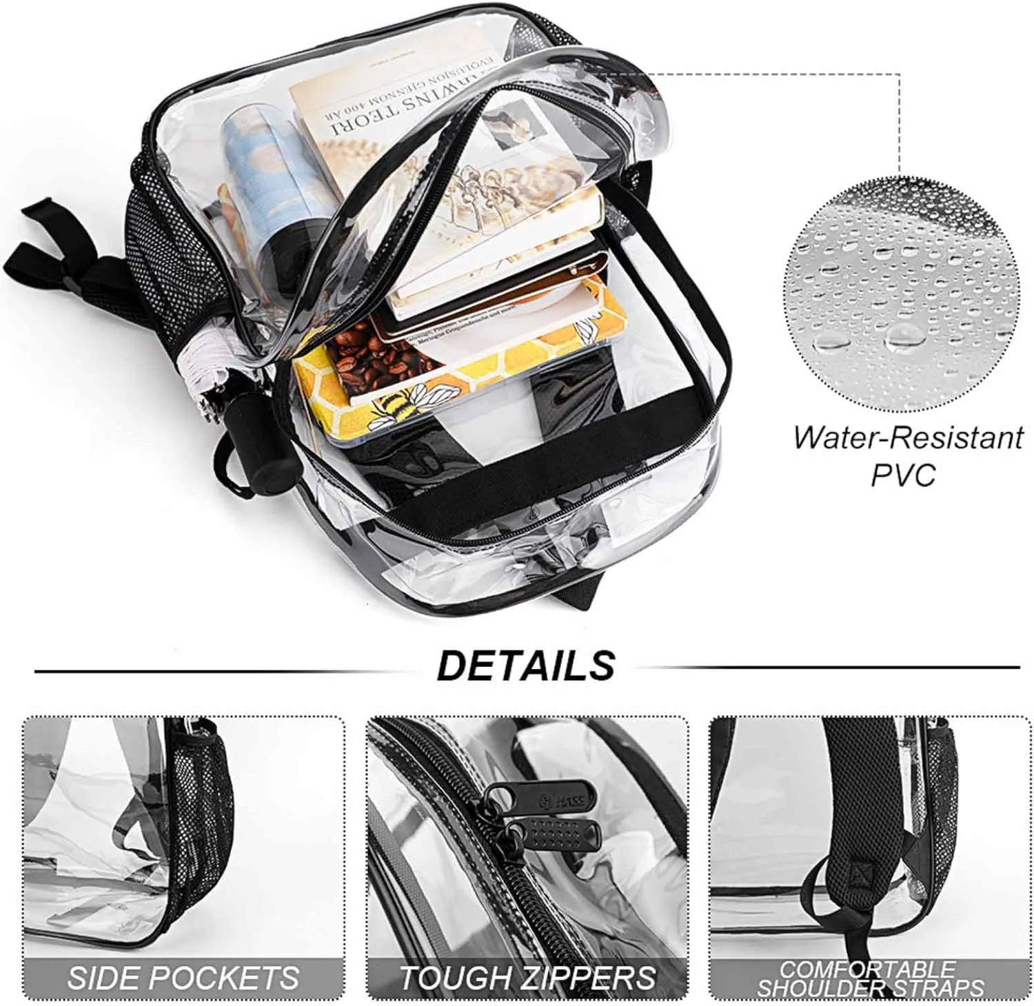 Supdreamc Men Women Lightweight Meditation Rainbow Spiral Art Backpack Large Capacity Carry On Bag Transparent Bag for Sports Work Walking Cycling