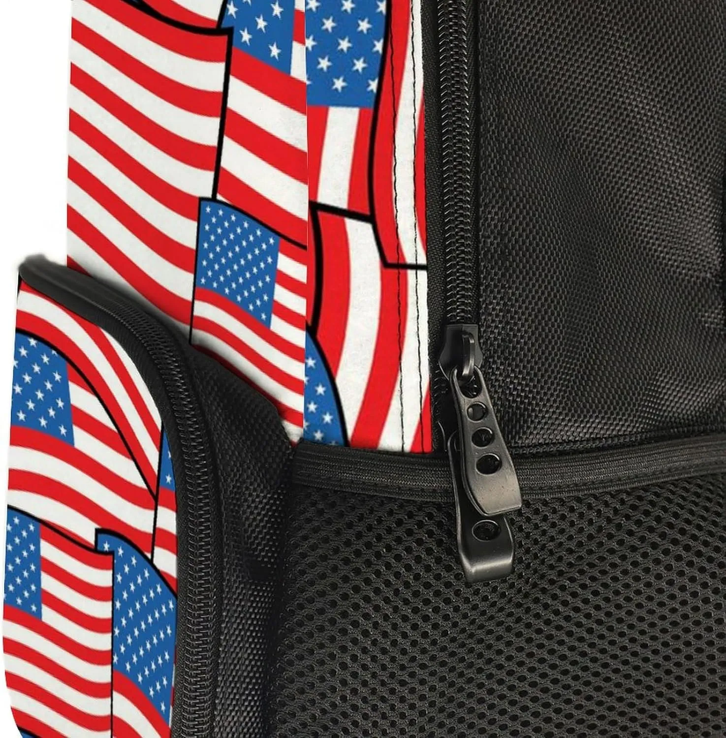 Supdreamc Men Women Polyester American Flags Daypack Big Capacity Shoulder Bag With Smooth Zippers for Hiking Work Walking Cycling