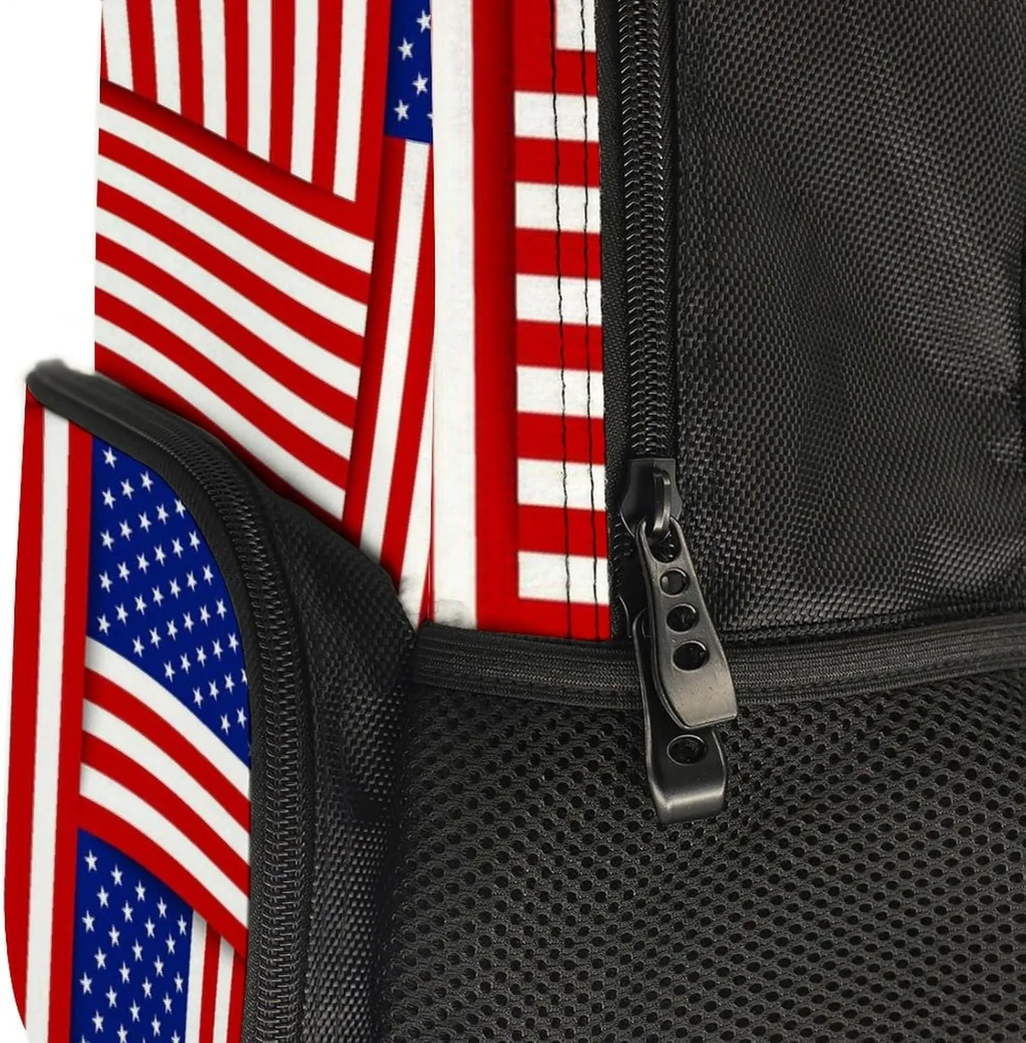 Supdreamc Polyester Daypack Backpack for Trekking Picnic Walking Cycling - Large Capacity Anti-Theft Multipurpose Shoulder Bag, Red Blue White American Flag Casual Daypack