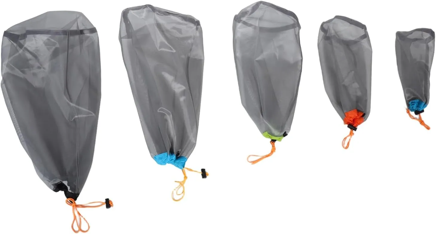 SUPVOX 1set Lightweight Polyester Mesh Storage Sack for Outdoor Camping Stuff Sack for Down Jacket Reusable Drawstring Bag Travel-Friendly Compression Storage