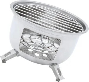 SUPVOX Portable Camping Grill Stainless Bbq Stove Round Outdoor Stove for Garden Outdoor Activities