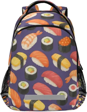Sushi Design Waterproof Backpack - Casual Outdoor Sports Daypack with Ergonomic Shoulder Straps#18