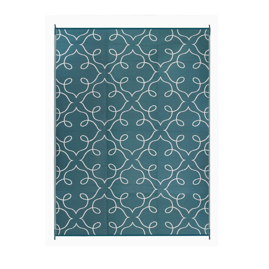 Syracuse Sea Green Floral Pattern Foldable Waterproof Sand Mat for Camping - 270x360 CM