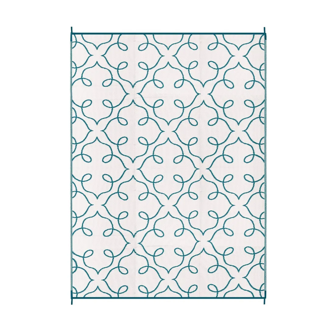 Syracuse Sea Green Floral Pattern Foldable Waterproof Sand Mat for Camping - 270x360 CM