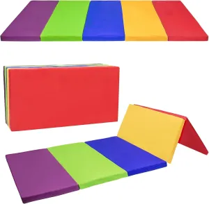 SZHLUX Tumbling Mat, Foldable Kids Gymnastics Mat, Extra Thick High-Density Tear-Resistant, Suitable for Tumbling, Gymnastics, and Stretching