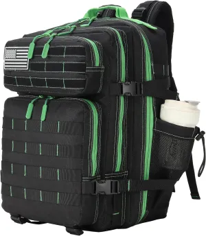 Tactical Backpack Daily Use Military Tactical Backpack for Men and Women 45L Backpack Fitness Backpack (45LBlack&Green)