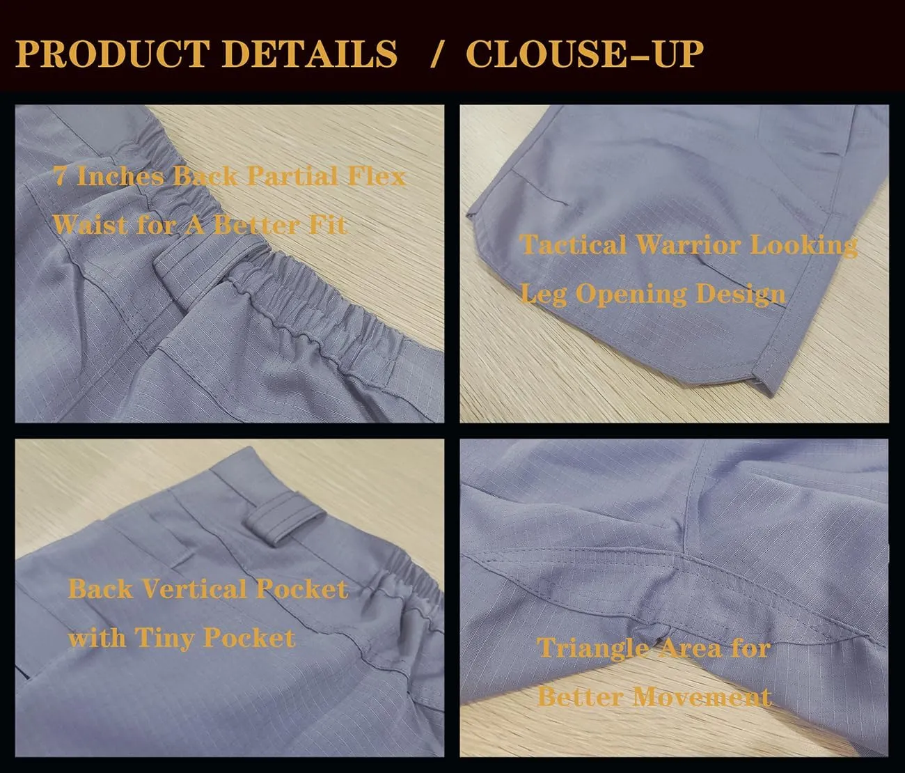 Tactical Shorts Men's Water-Resistant Outdoor Cargo Cotton Blend Hiking Fishing Short with NO Belt