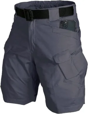 Tactical Shorts Men's Water-Resistant Outdoor Cargo Cotton Blend Hiking Fishing Short with NO Belt