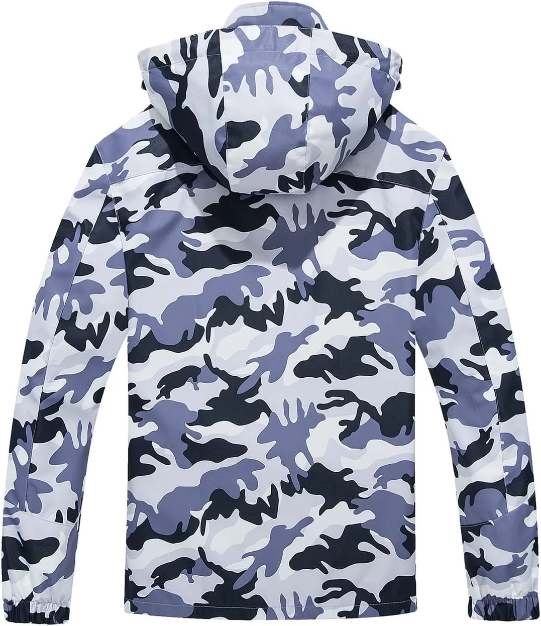 TACVASEN Men's Rain Jacket Lightweight Windbreaker with Hooded Water Resistant Outdoor Raincoat for Hiking Travel Camping