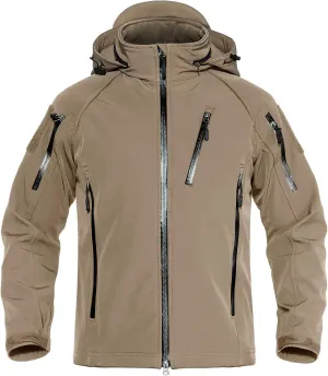 TACVASEN Men's Special Ops Military Jacket Water Resistant Windproof Tactical Winter Zip Up Rain Coat Hunting Outdoors