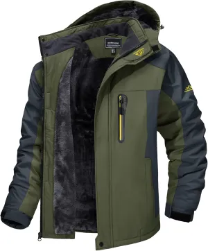 TACVASEN Men's Winter Ski Jacket Waterproof Snow Coats Snowboard Fleece Lining Jacket Warm Parka with Hooded