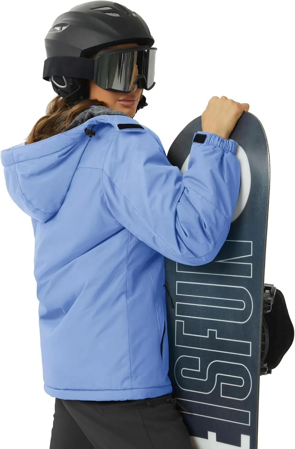 TACVASEN Women's Winter Jacket Waterproof Ski Jacket Hooded Fleece Lined Warm Snow Coat Mountain Windproof Rain Windbreaker