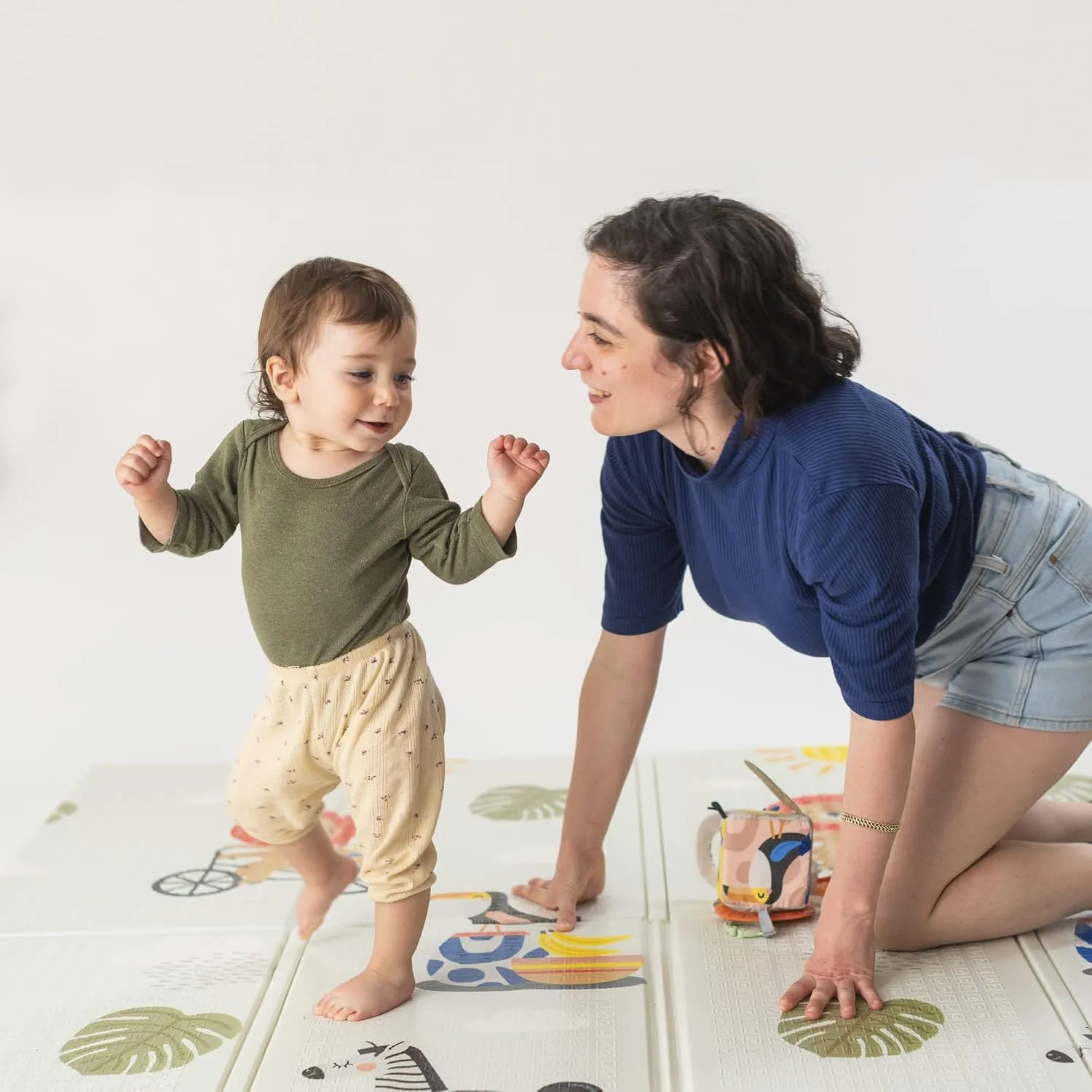 Taf Toys Extra-Large Cushioned Foldable Baby Play Mat, 79" x 59" Waterproof Foam Playmat for Babies & Toddlers, Includes Travel Bag