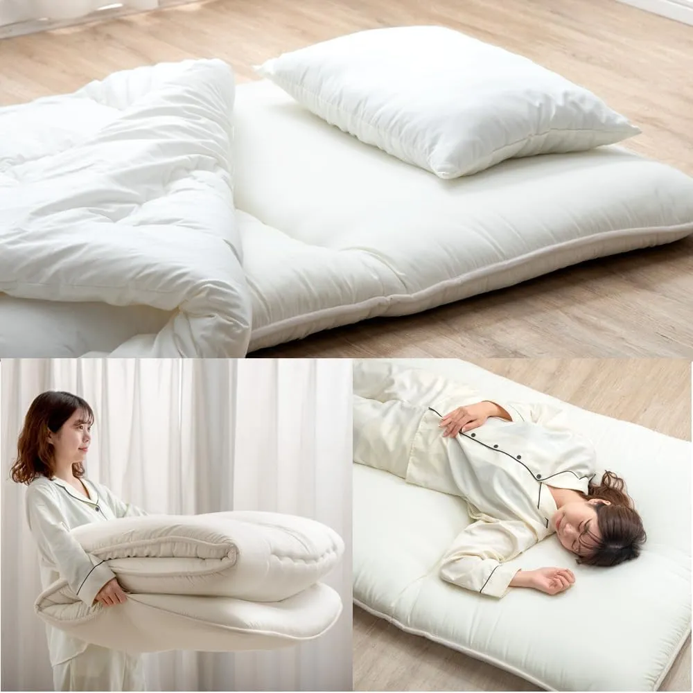 TANSU NO GEN Japanese Futon Mattress, Twin XL, Foldable, Filled with Hard Cotton, Sleeping Tatami Mattress for Floor, Sikibuton, Sikifuton, 22200053(92518)