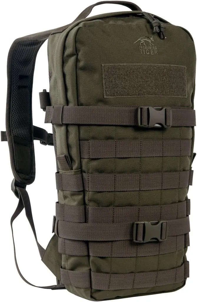 Tasmanian Tiger Essential Pack MKII Tactical Backpack - Molle System Equipped - Adjustable Sizing with 9-Liter Capacity, Olive