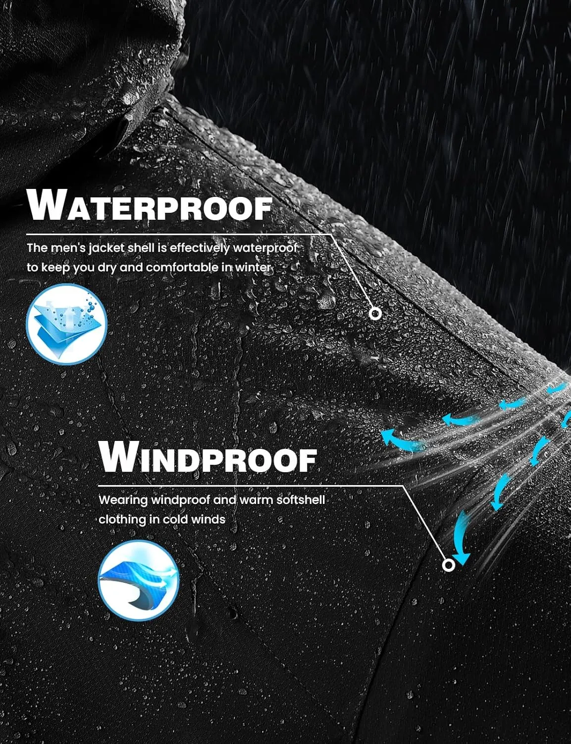 TBMPOY Men's Winter Coat Waterproof Warm Ski Snow Jackets Insulated Fleece Lined Snowboard Hooded Raincoat