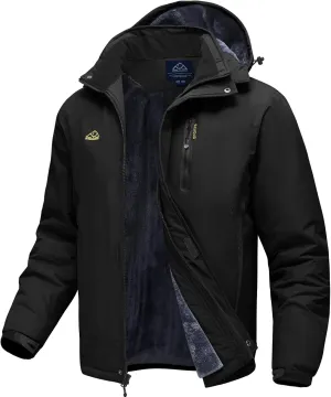 TBMPOY Men's Winter Coat Waterproof Warm Ski Snow Jackets Insulated Fleece Lined Snowboard Hooded Raincoat