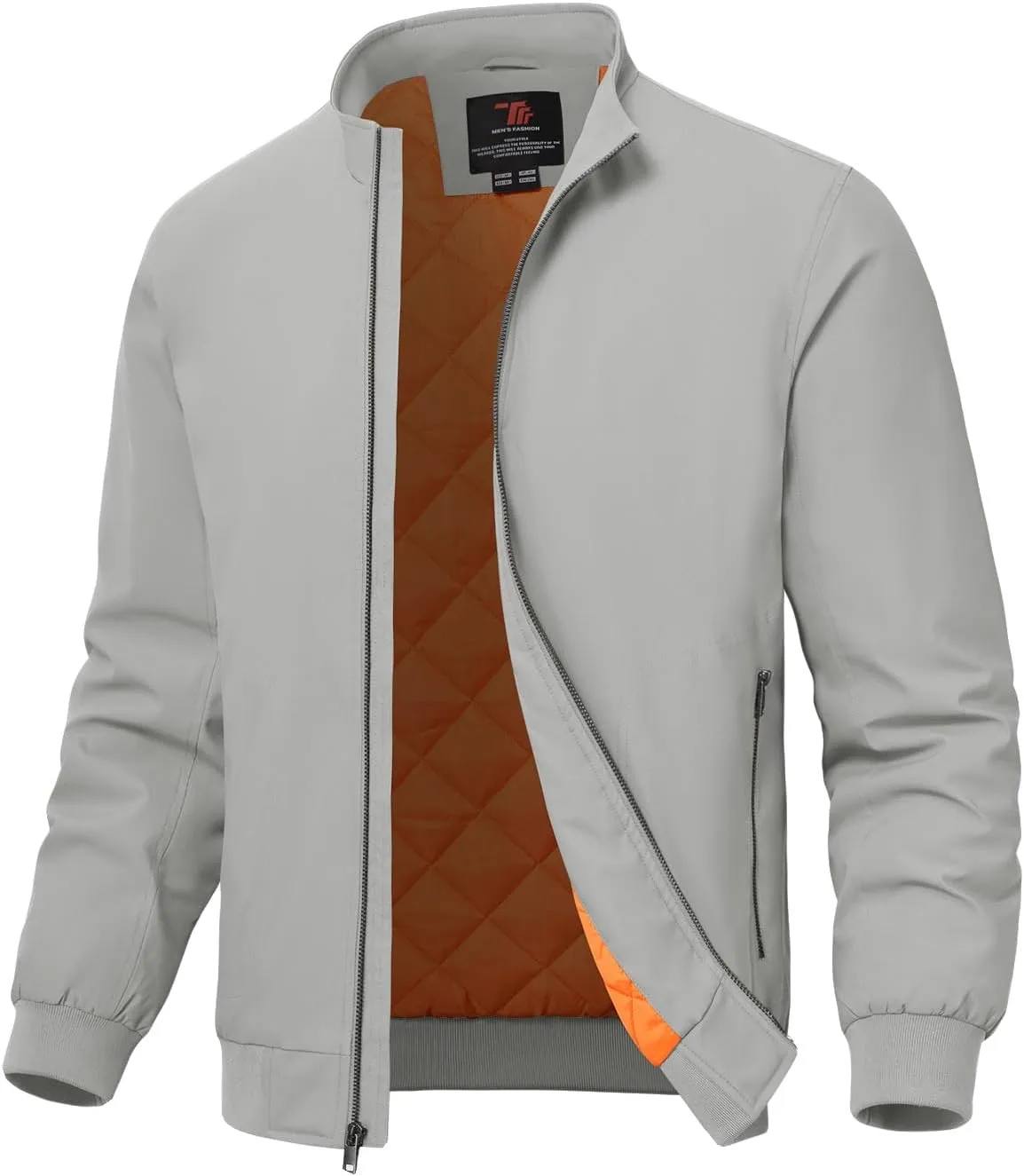 TBMPOY Men's Winter Lightweight Bomber Jackets Water Resistant Fall Casual Windbreakers Quilted Full Zip Windproof Work Coats