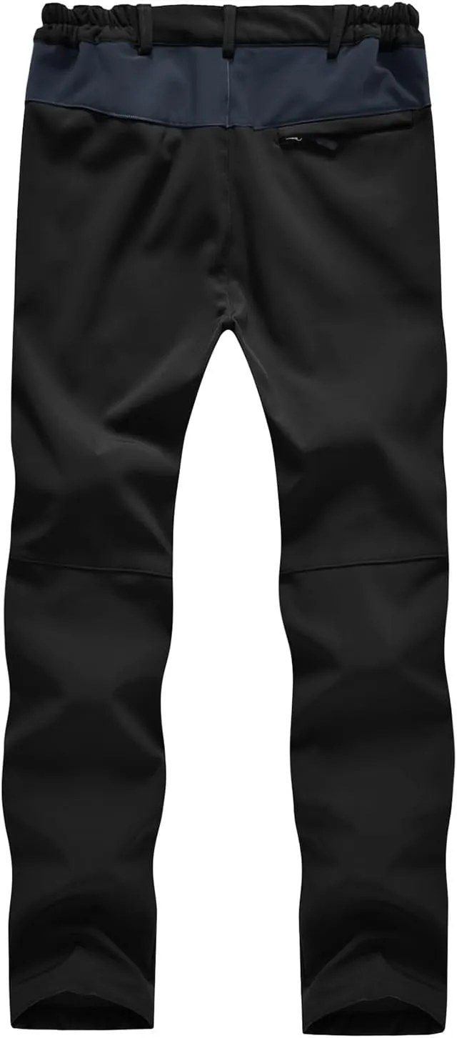 TBMPOY Women's Hiking Cargo Pants Outdoor Waterproof Windproof Softshell Fleece Snow Pants
