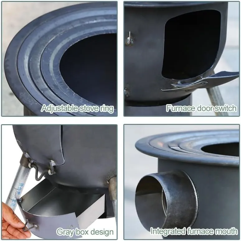Tent Stove, Indoor Wood Stove, Wood Burning Stove, Portable Wood Stove, Tent Heater for Camping,Portable Wood Stove, Suitable for Home Heating Cooking, Outdoor Travel Picnic BBQ